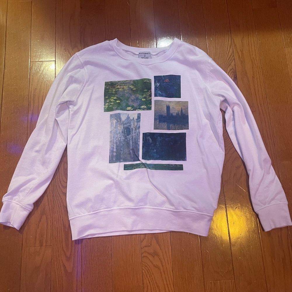 Knitswell White Art Crewneck